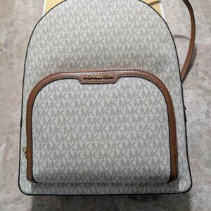 KORS MK Michael Kors Large Monogram and Leather Backpack-Brand New with Tags